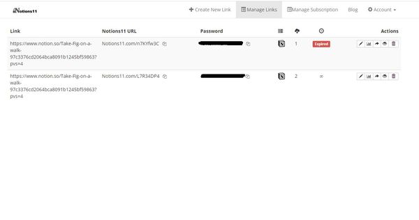 Managing your Notion links